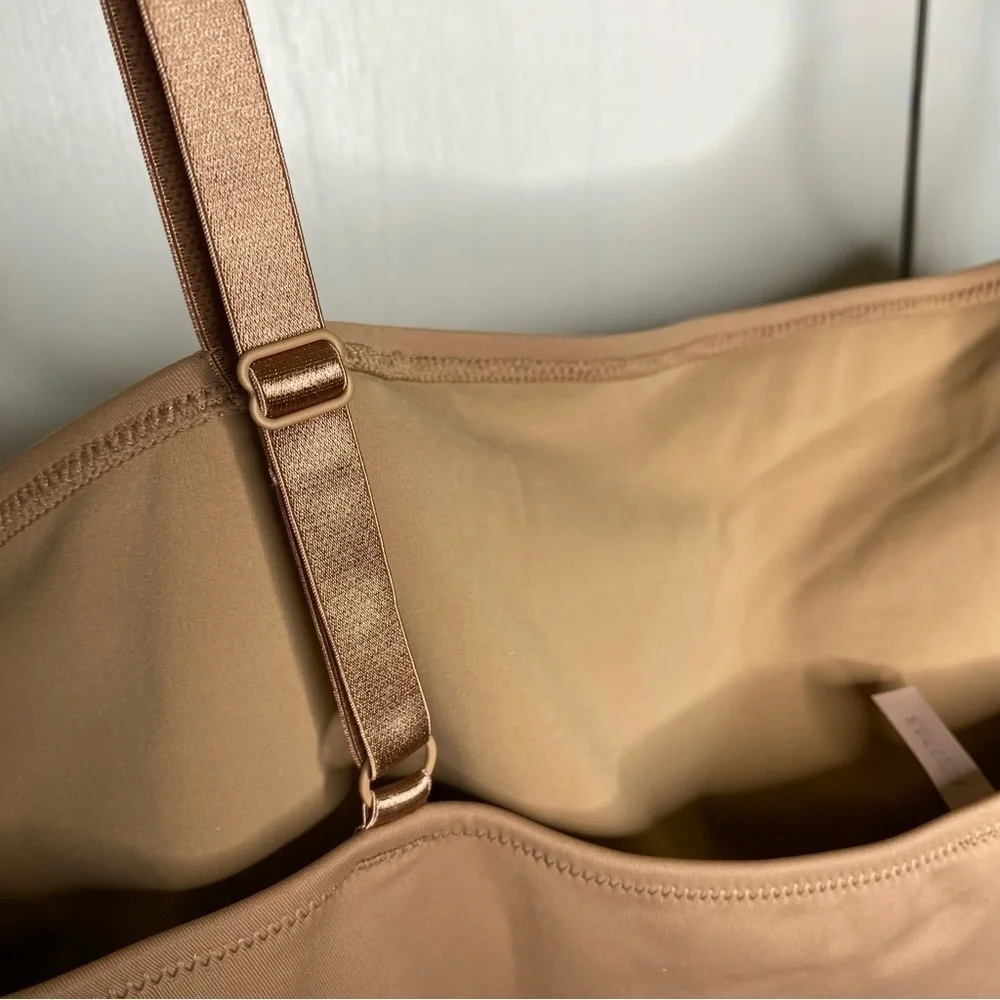 SKIMS Streamline Square-Neck One-Piece in Tan